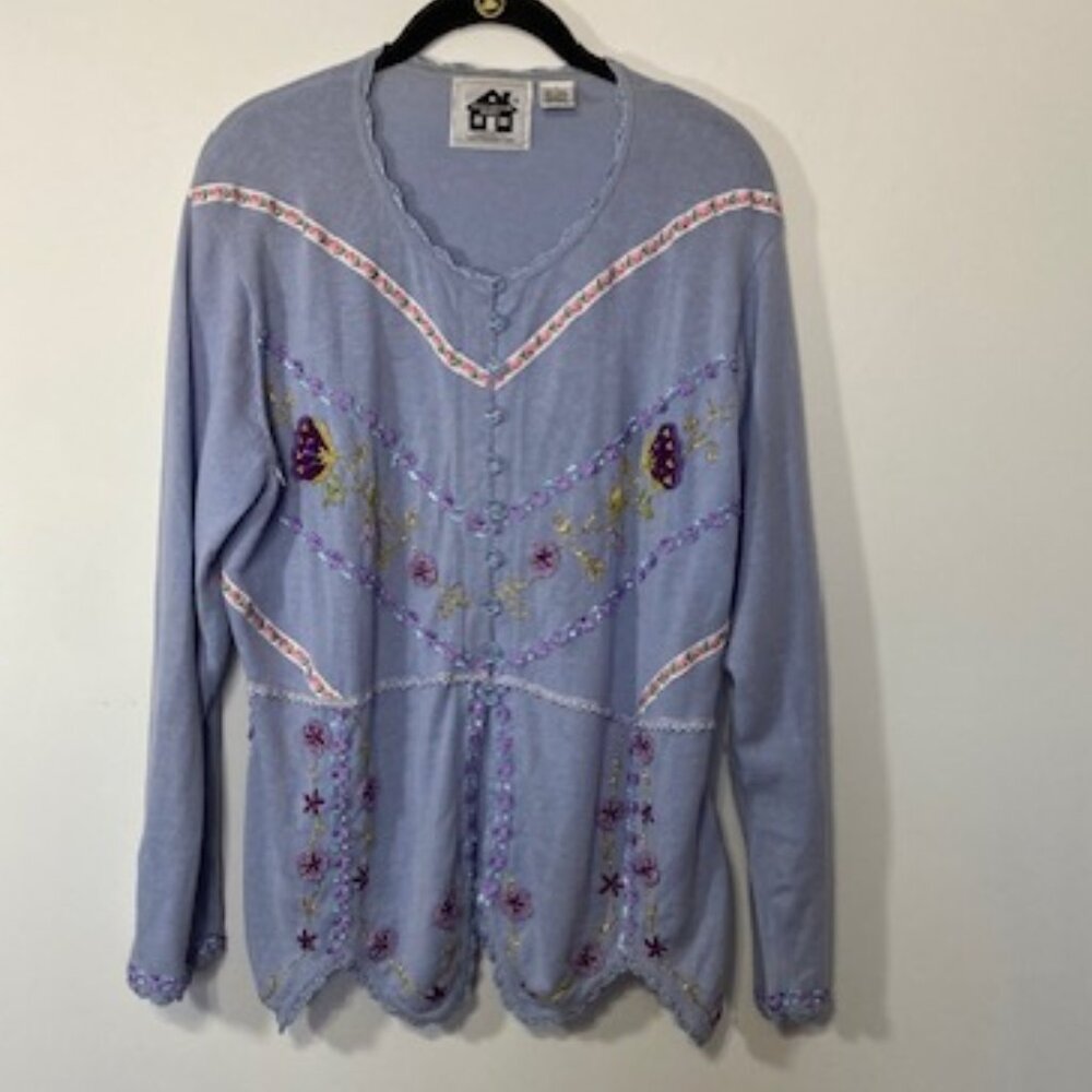 Storybook Knits Vintage “Emphasizing Elegance” Lightweight Sweater, Size L